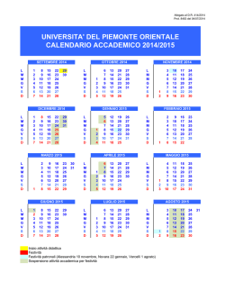 Calendario accademico 2014-2015