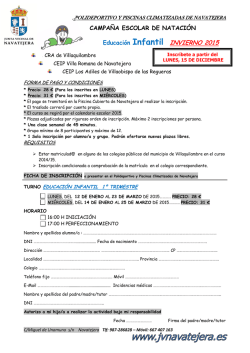 Educaci&oacute;n Infantil INVIERNO 2015