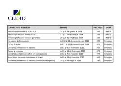 CURSOS CEICID 2014/2015 FECHAS PRECIO (&euro;) LUGAR