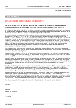Decreto de precios - Universitat de Barcelona