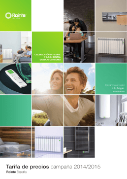 Tarifa de precios campa&ntilde;a 2014/2015