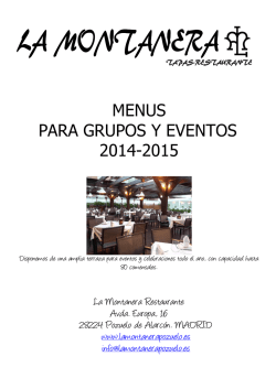 MENUS PARA EVENTOS 2014-2015