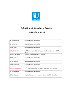 Calend&aacute;rio de Reuni&otilde;es e Eventos ABRUEM &ndash; 2015