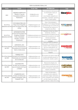 Fecha Evento E-mail / Web INFORMACION Logo Abril GRAFINCA