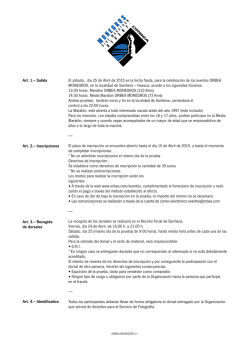 El s&aacute;bado, d&iacute;a 25 de Abril de 2015 es la fecha fijada, para la