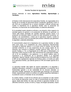 Revista facultad de Agronomia-n&uacute;mero 2015
