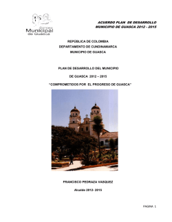 acuerdo plan de desarrollo municipio de guasca 2012