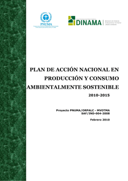 plan de acci&oacute;n nacional en producci&oacute;n y consumo ambientalmente