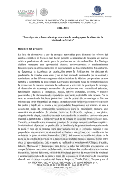 2012-2015 &ldquo;Investigaci&oacute;n y desarrollo de producci&oacute;n de