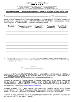 cocampa declaraci&oacute;n de la producci&oacute;n prevista para el periodo