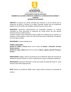 Fomento a la producci&oacute;n de Granos y Forrajes 2012-2015