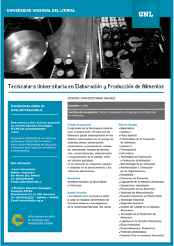 Tecnicatura Universitaria en Elaboraci&oacute;n y Producci&oacute;n