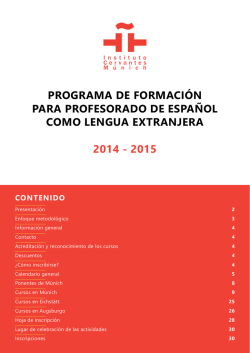 Programa de formaci&oacute;n de profesores del a&ntilde;o acad&eacute;mico 2014-15