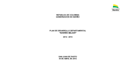 PLAN DE DESARROLLO DEPARTAMENTAL 2012
