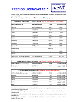 PRECIOS LICENCIAS 2015