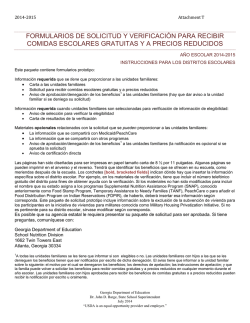 formularios de solicitud y verificaci&oacute;n para recibir comidas escolares