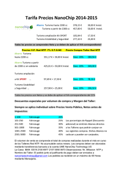 Tarifa Precios NanoChip 2014-2015