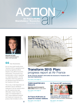 Transform 2015 Plan: - Air France