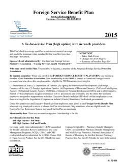2015 Foreign Service Benefit Plan Brochure