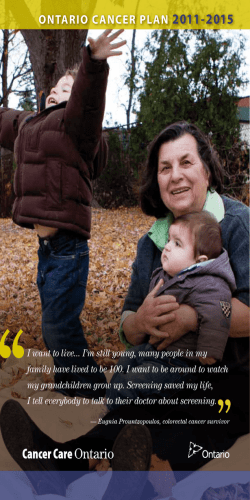 Download a summary of the Ontario Cancer Plan 2011-2015