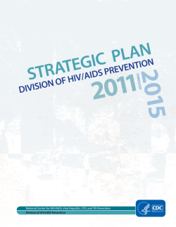 Strategic plan: Division of HIV/AIDS Prevention, 2011&ndash;2015.