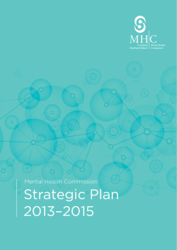 Strategic Plan 2013&ndash;2015 - Mental Health Commission