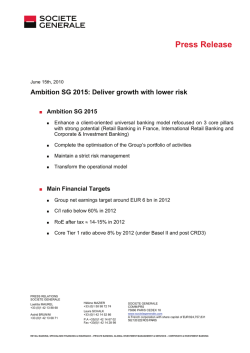 Ambition SG 2015 - Soci&eacute;t&eacute; G&eacute;n&eacute;rale