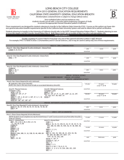 (CSU GE-Breadth) General Education Plan