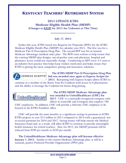 2015 UPDATE KTRS Medicare Eligible Health Plan