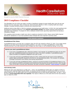 2015 Compliance Checklist - Raffa Financial Services