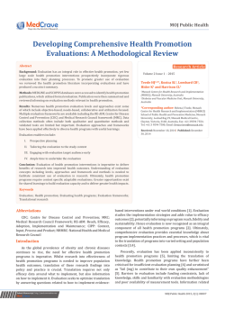 Developing Comprehensive Health Promotion