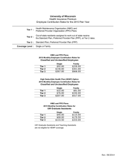 2015 Plan Year - the University of Wisconsin Service Center