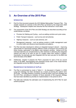 An overview of the 2015 Plan - Department for Regional Development
