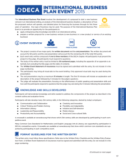 INTERNATIONAL BUSINESS PLAN EVENT 2015
