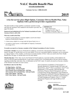 2015 brochure - NALC Health Benefit Plan