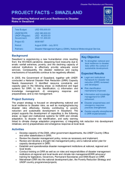 PROJECT FACTS &ndash; SWAZILAND