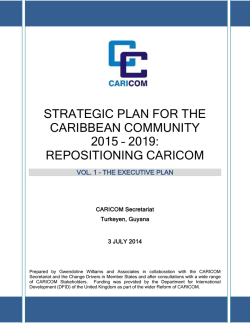 strategic plan for the caribbean community 2015 &ndash; 2019