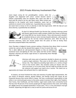 2015 Private Attorney Involvement Plan