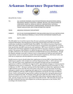 Bulletin - Arkansas Insurance Department