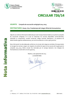 Campa&ntilde;a de vacunaci&oacute;n antigripal 2014-2015