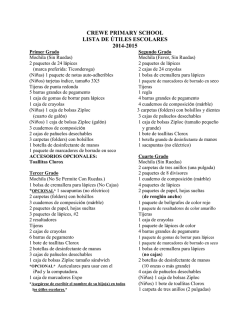 crewe primary school lista de &uacute;tiles escolares 2014-2015