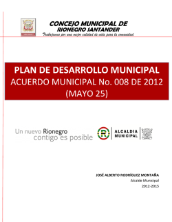 PLAN DE DESARROLLO MUNICIPAL - Rionegro