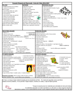 Escuela Primaria de Pinewoods - Lista de Utiles 2014-2015