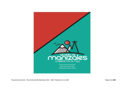 Proyecto de Acuerdo &ndash; Plan de Desarrollo Manizales 2012 &ndash; 2015