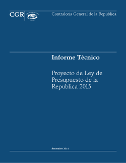 Informe T&eacute;cnico Proyecto de Ley de Presupuesto de la Rep&uacute;blica
