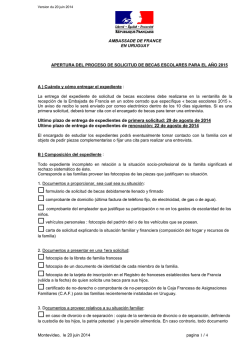 Lista de justificativos BECAS 2015