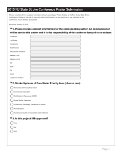 2015 NJ State Stroke Conference Poster Submission