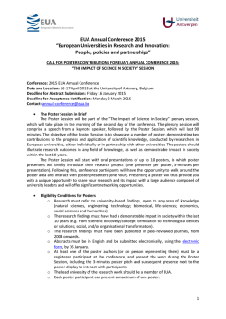 call for posters - European University Association