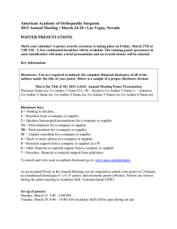 poster presentations - American Academy of Orthopaedic Surgeons