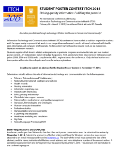 STUDENT POSTER CONTEST ITCH 2015